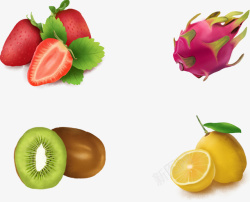 草莓点缀背景图点缀水果拼合高清图片
