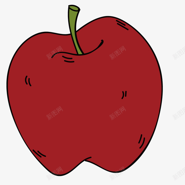 水果苹果矢量图ai免抠素材_新图网 https://ixintu.com 手绘 果实 红色 绘画 艺术 矢量图