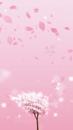 春天打折粉色浪漫花瓣樱花PSD分层H5背景高清图片