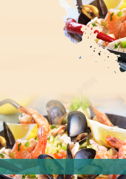 美味虾子中国风美味海鲜面条背景素材高清图片