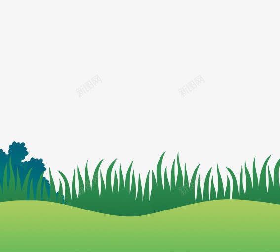 草地上的绿植psd免抠素材_新图网 https://ixintu.com 卡通小草 卡通树 卡通植物 卡通草地 绿色