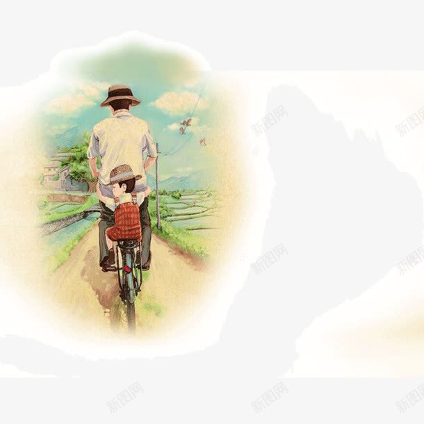 骑单车的爸爸与儿子png免抠素材_新图网 https://ixintu.com 儿子 爸爸 骑单车