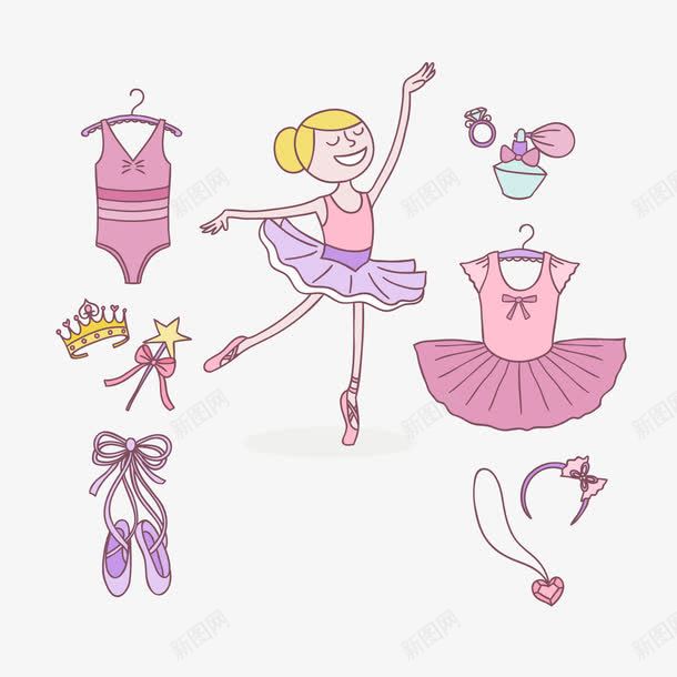 芭蕾舞女孩png免抠素材_新图网 https://ixintu.com 小女孩 服装 粉色 芭蕾舞 配饰
