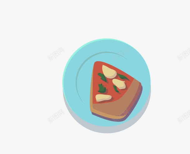 蓝色盘中pizzapng免抠素材_新图网 https://ixintu.com pizza 矢量pizza 蓝色盘 食物