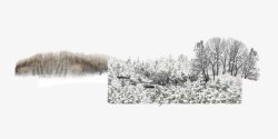 冬季雪花树丛素材