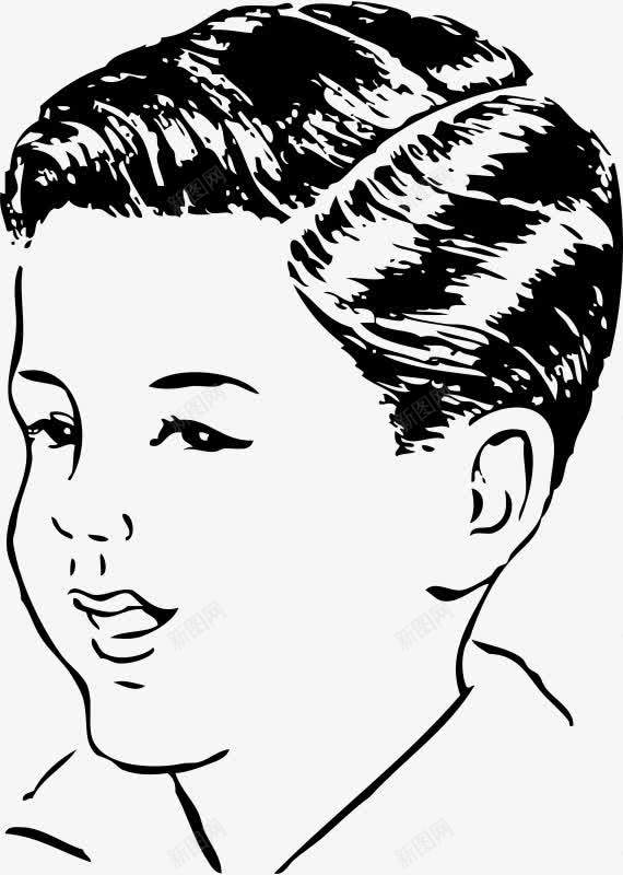 手绘的短发小男孩png免抠素材_新图网 https://ixintu.com 小男孩 男孩 短发 黑色头发
