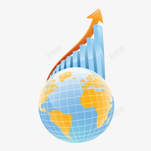 商业立体箭头矢量图ai免抠素材_新图网 https://ixintu.com 上升箭头 商业 地球 立体 矢量图