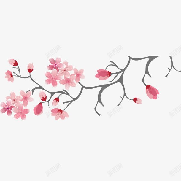 手绘鲜花png免抠素材_新图网 https://ixintu.com 手绘画 矢量装饰 粉色的花 装饰 鲜花