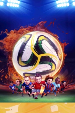 世界杯宣传热血世界杯国际足球比赛宣传海报高清图片