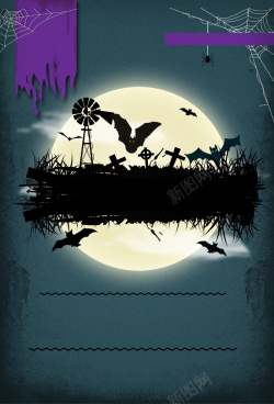 商务系列暗黑系列万圣节恐怖蝙蝠树木高清图片