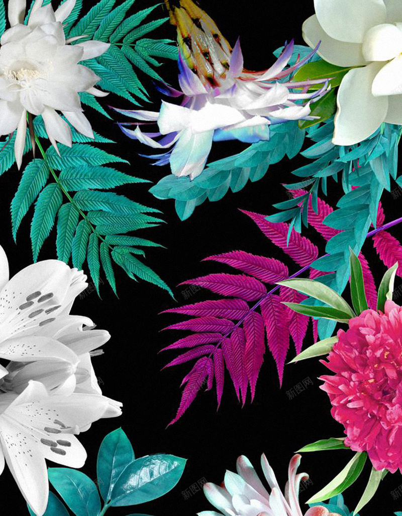 彩色花卉H5背景jpg设计背景_新图网 https://ixintu.com H5 H5背景 h5 女装 小清新 彩色 文艺 简约 花卉