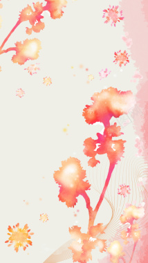 粉色艺术花纹H5背景背景