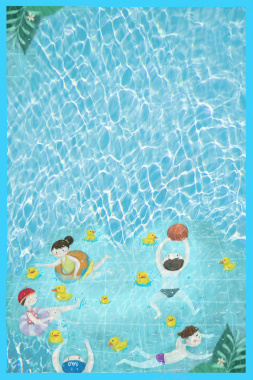 儿童游泳培训班海报背景背景