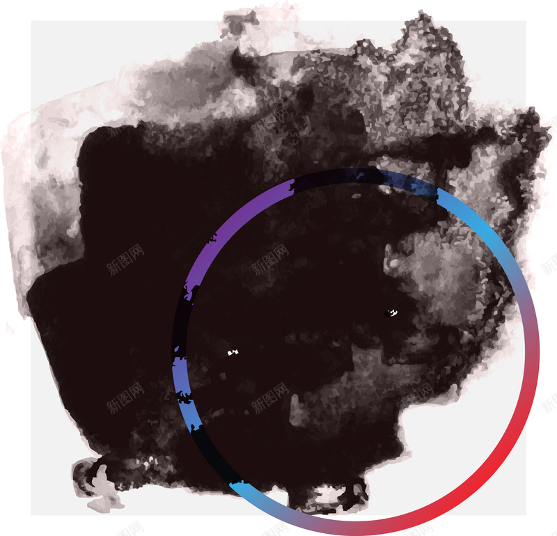 黑墨喷绘背景eps设计背景_新图网 https://ixintu.com 几何 喷绘 圆圈沉重 墙体喷绘图 烟雾 纹理 质感 黑墨