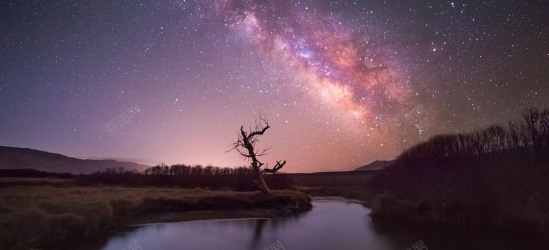 风景夜色星空背景背景