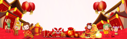 热闹的庙会海报2017年喜迎鸡年红色中国风年货节海报高清图片