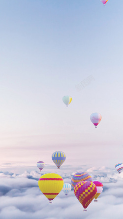 云海梦幻云海气球H5背景高清图片