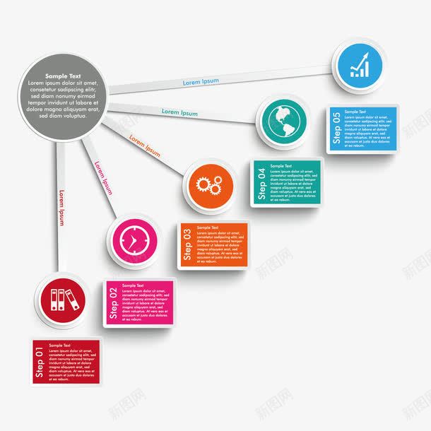 圆形步骤图png免抠素材_新图网 https://ixintu.com PPT 圆形 步骤图