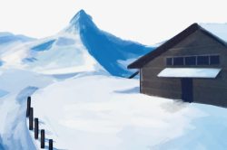 鎴垮瓙褰姸雪中木屋矢量图高清图片