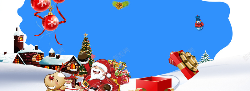 卡通圣诞节简约蓝色bannerpsd设计背景_新图网 https://ixintu.com 元旦 元旦快乐 双蛋狂欢 圣 圣诞元素 圣诞快乐 圣诞树 圣诞海报 圣诞狂欢 圣诞老人 圣诞节 新年