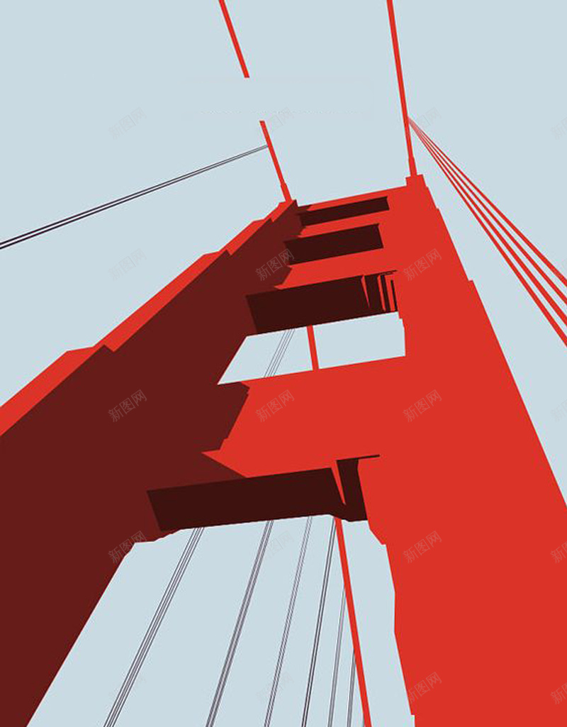 红色大桥背景psd设计背景_新图网 https://ixintu.com 大气 开心 桥 红色