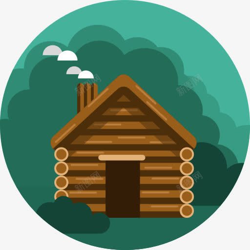 一座木房子png免抠素材_新图网 https://ixintu.com 卡通 房子 木屋