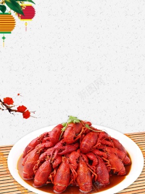 小龙虾美食海报背景模板背景