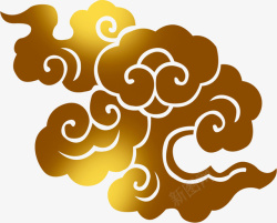 中国风手绘制祥云纹样素材