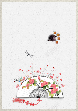 中国风茶文化茶馆海报背景背景