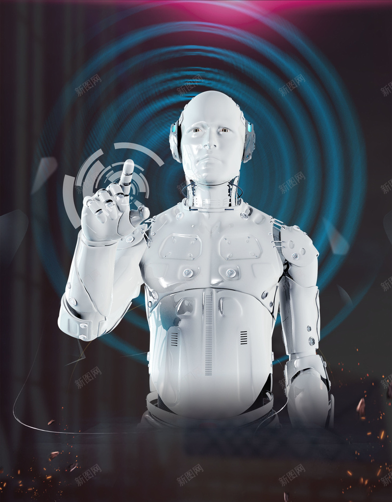 科技人工智能海报psd设计背景_新图网 https://ixintu.com 人工智能 人工智能化 人形机器人 数码产品 智能机器人 未来机器人 机器 科技