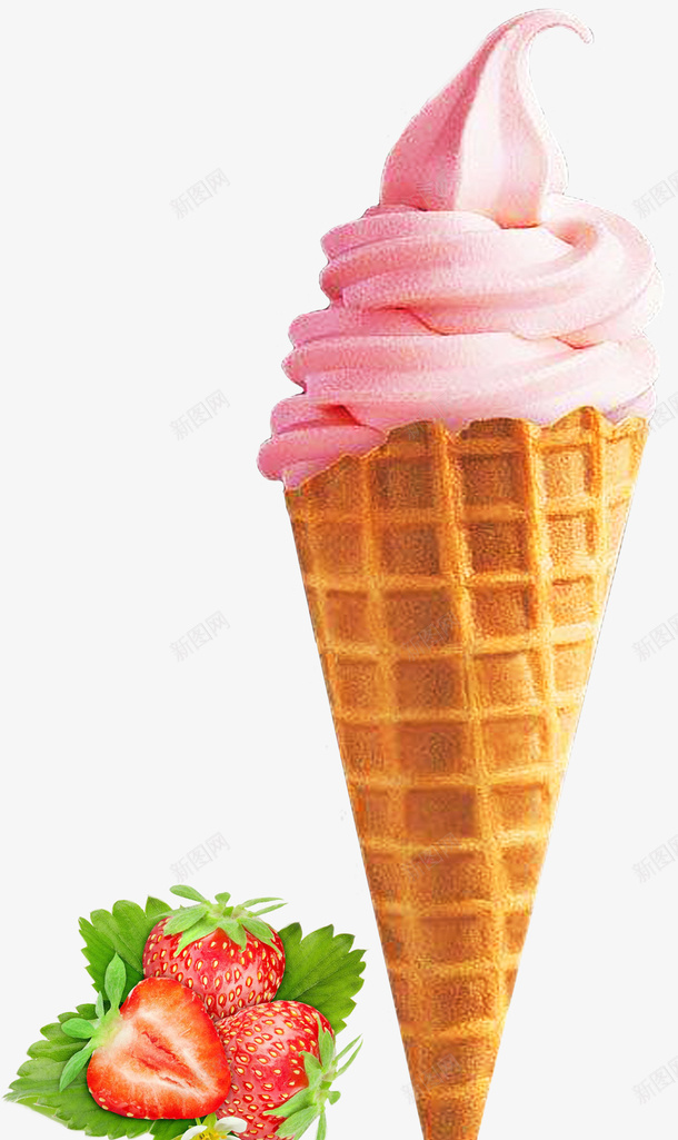 草莓冰淇淋png免抠素材_新图网 https://ixintu.com 冰淇淋 冷品 圣代 甜筒 草莓 草莓冰淇淋 草莓冰激凌 草莓甜筒