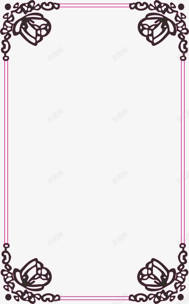 花朵边框png免抠素材_新图网 https://ixintu.com 中国风边框 竖条边框 竖着边框 竖立边框 边框 鲜花