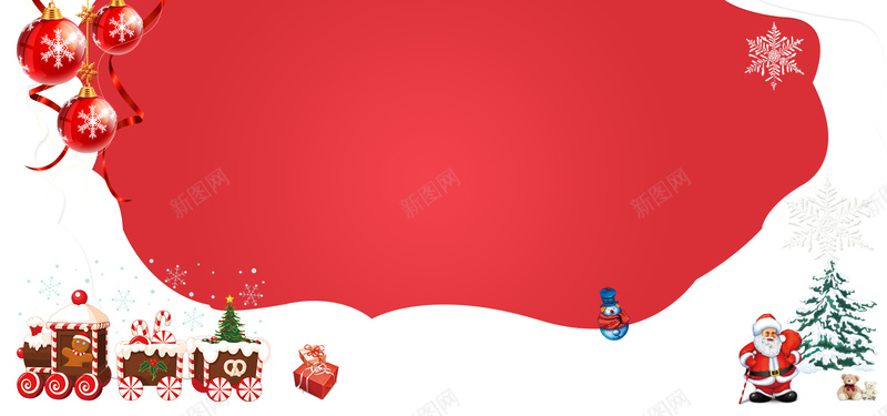 圣诞节狂欢红色淘宝bannerpsd设计背景_新图网 https://ixintu.com 圣诞节 狂欢 红色 小火车 雪人 圣诞老人 圣诞树 大礼包 雪花 彩带 雪片 泰迪熊 海报背景