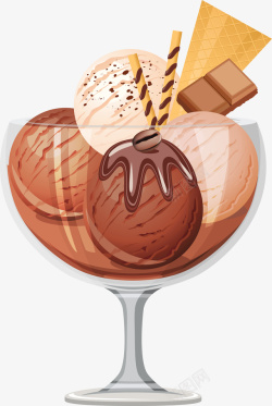 巧克力冰淇淋元素素材
