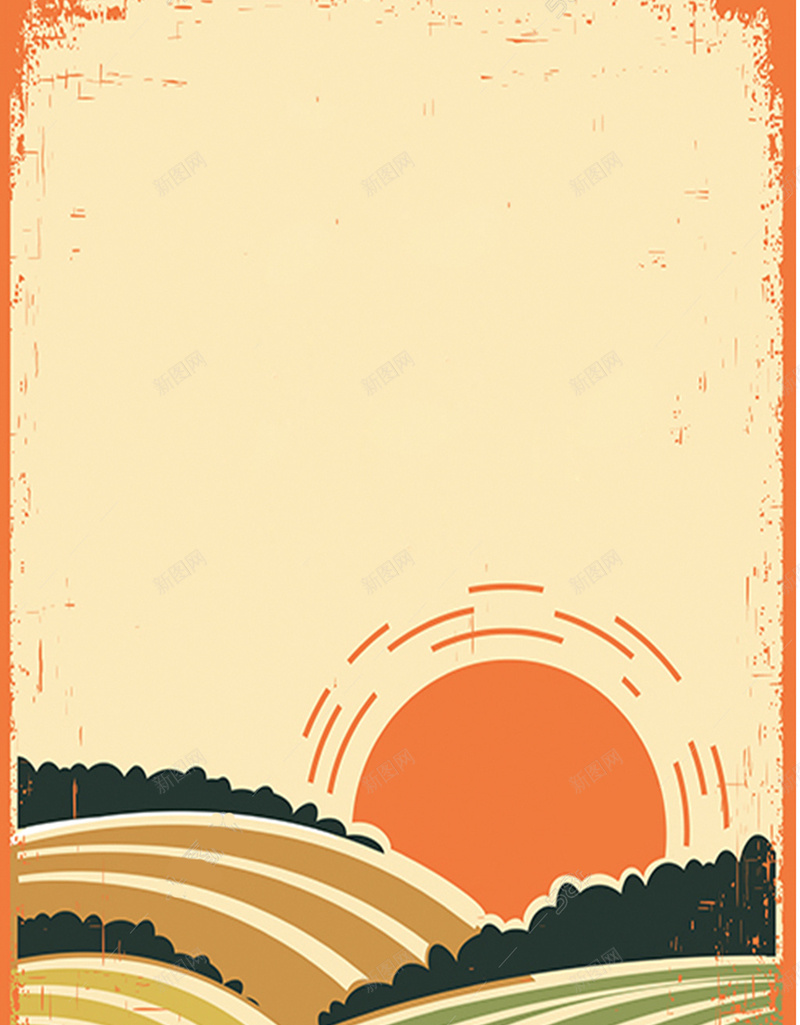 手绘秋收的海报设计psd设计背景_新图网 https://ixintu.com 丰收 享受 天地 成熟 阳光 激情 舒适 秋季