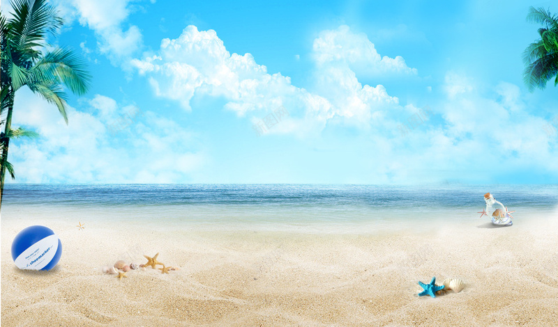 夏日海滩旅游风景平面广告jpg设计背景_新图网 https://ixintu.com 夏日 海滩 旅游 风景 平面广告 蓝天白云 摄影 椰树 大海