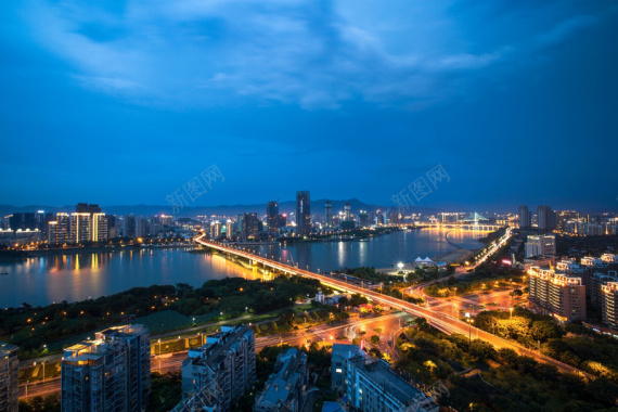 滨江都市夜景背景