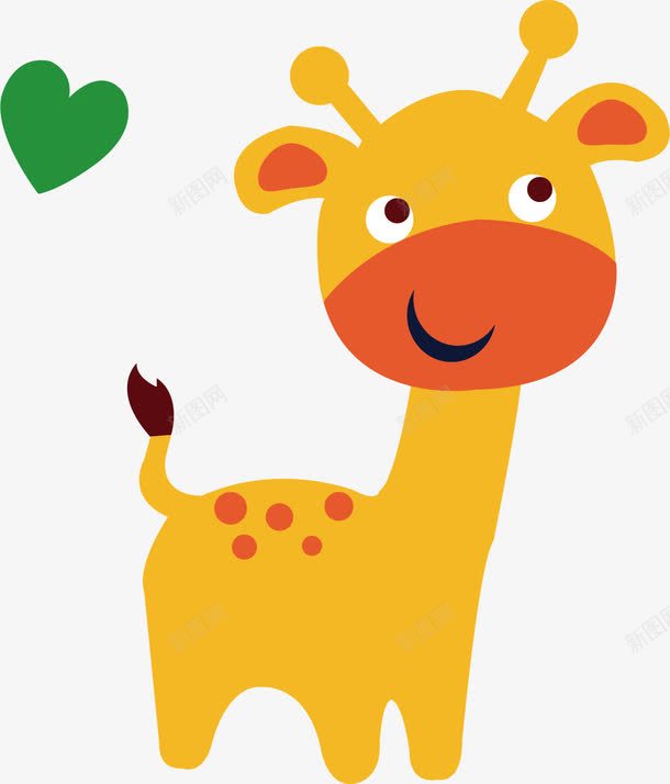 卡通动物长颈鹿png免抠素材_新图网 https://ixintu.com 动物 卡通 长颈鹿