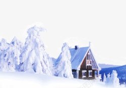 雪白房子雪白的树和房子高清图片