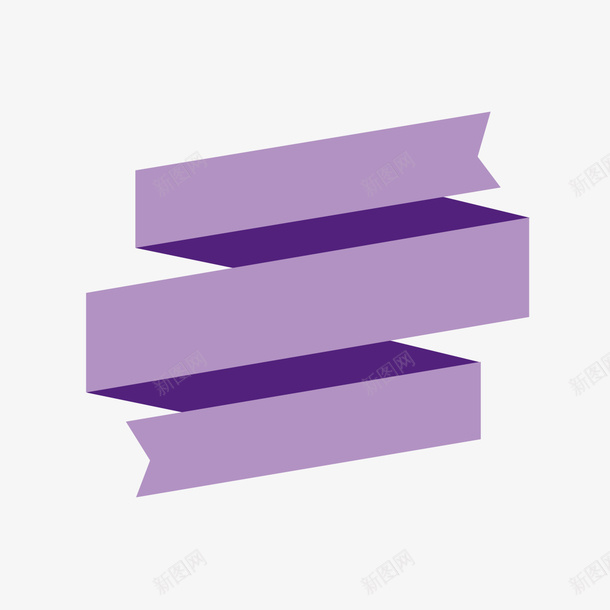 紫色彩色标题彩带png免抠素材_新图网 https://ixintu.com 彩带 彩色 标题 紫色