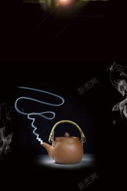 传统工艺DIY黑色简约陶瓷工艺海报背景高清图片