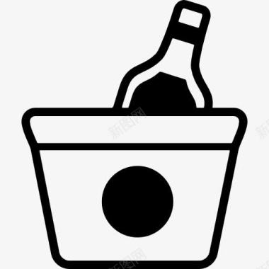 冰桶和瓶图标图标