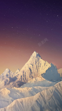 白色山脉紫色星空白色山脉H5背景素材高清图片