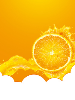 橙色商业鲜甜脐橙水果海报背景高清图片