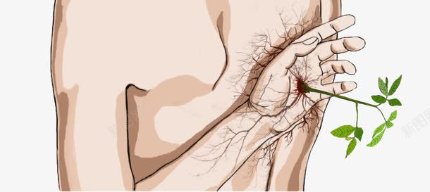 被刺伤的手png免抠素材_新图网 https://ixintu.com 伤疤 元素 受伤 手绘 装饰