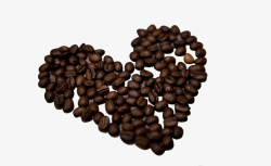 咖啡豆心形底纹素材