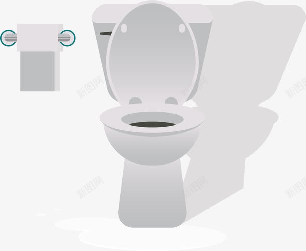 抽水马桶和卷纸png免抠素材_新图网 https://ixintu.com 卫浴 卫生间 卷纸 厕所 厕纸 抽水马桶 马桶
