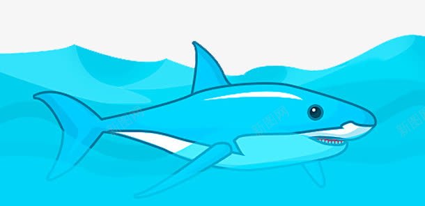 蓝色鲨鱼矢量图eps免抠素材_新图网 https://ixintu.com 创意 动物 插画 鲨鱼免抠PNG素材 矢量图