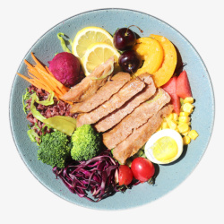 蔬菜中餐一盘美味的沙拉高清图片