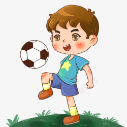 运动踢足球的可爱小男孩高清图片